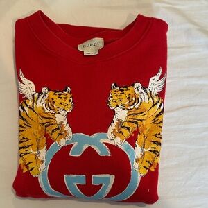 Gucci Red Sweatshirt with Tiger Design